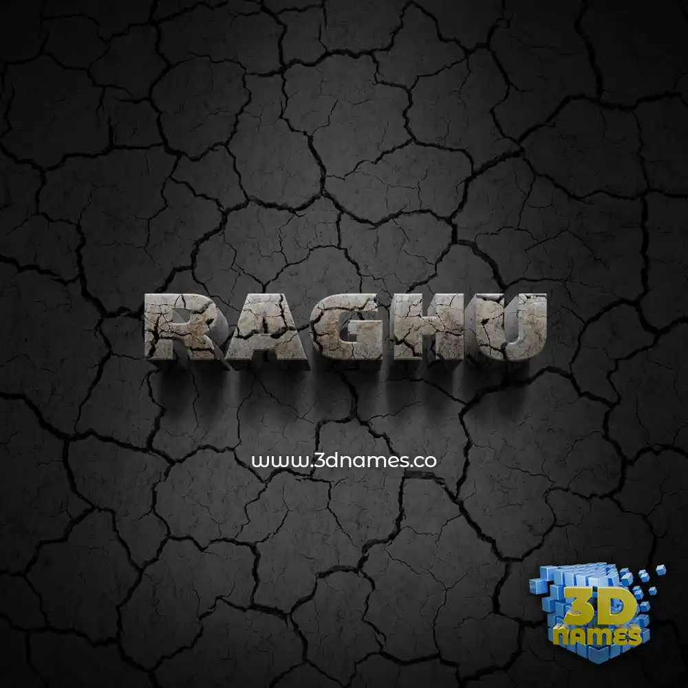 raghu in Cracked Stone style - 3D name wallpaper