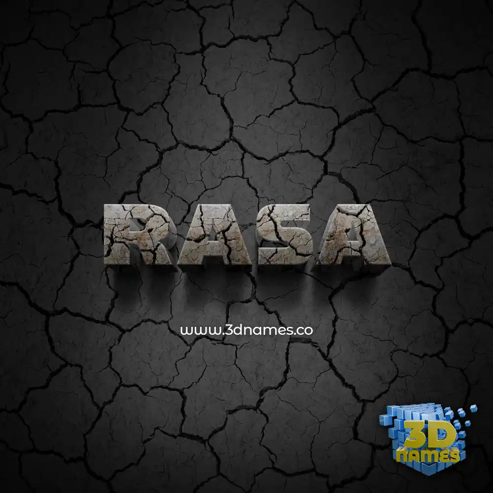 rasa in Cracked Stone style - 3D name wallpaper