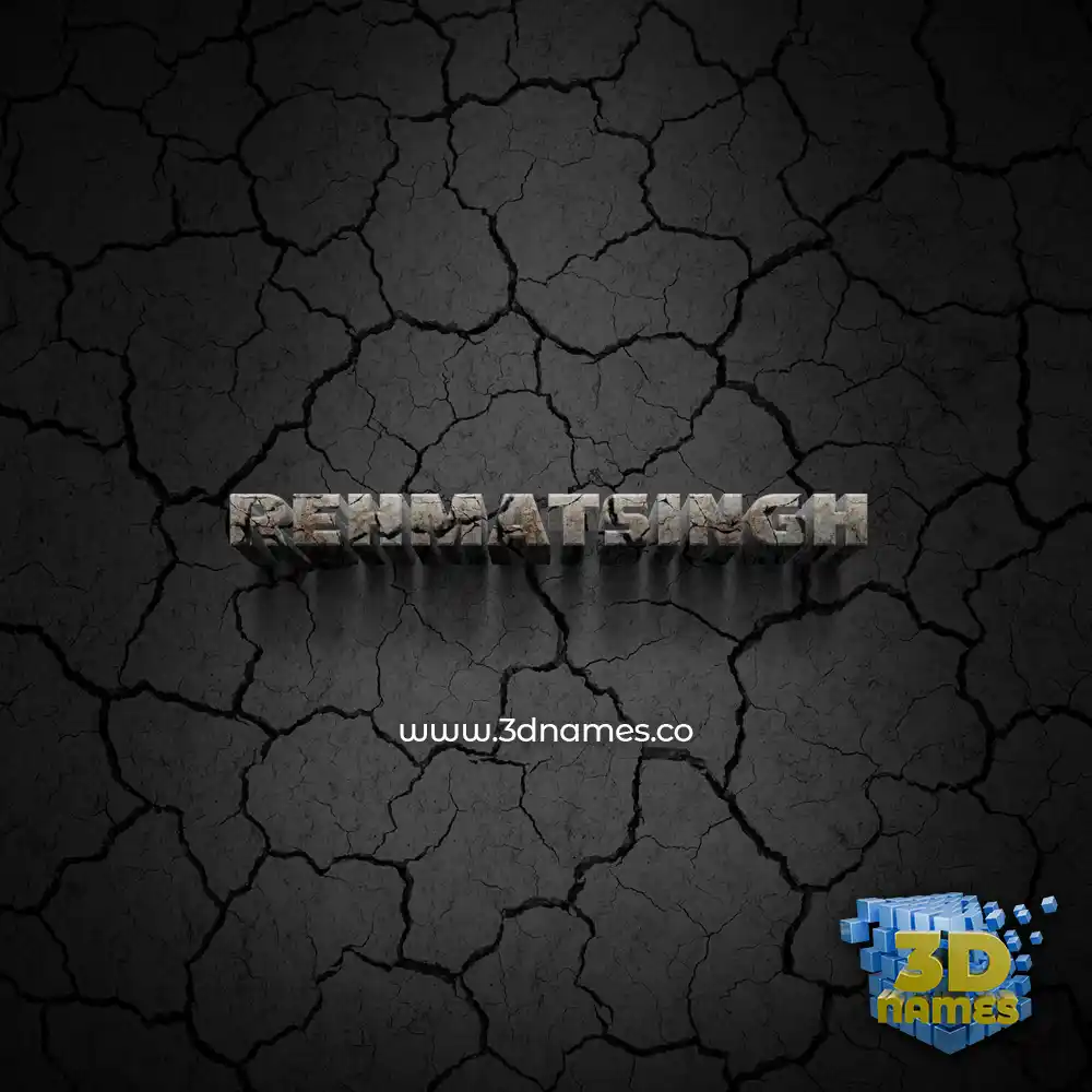 rehmatsingh in Cracked Stone style - 3D name wallpaper