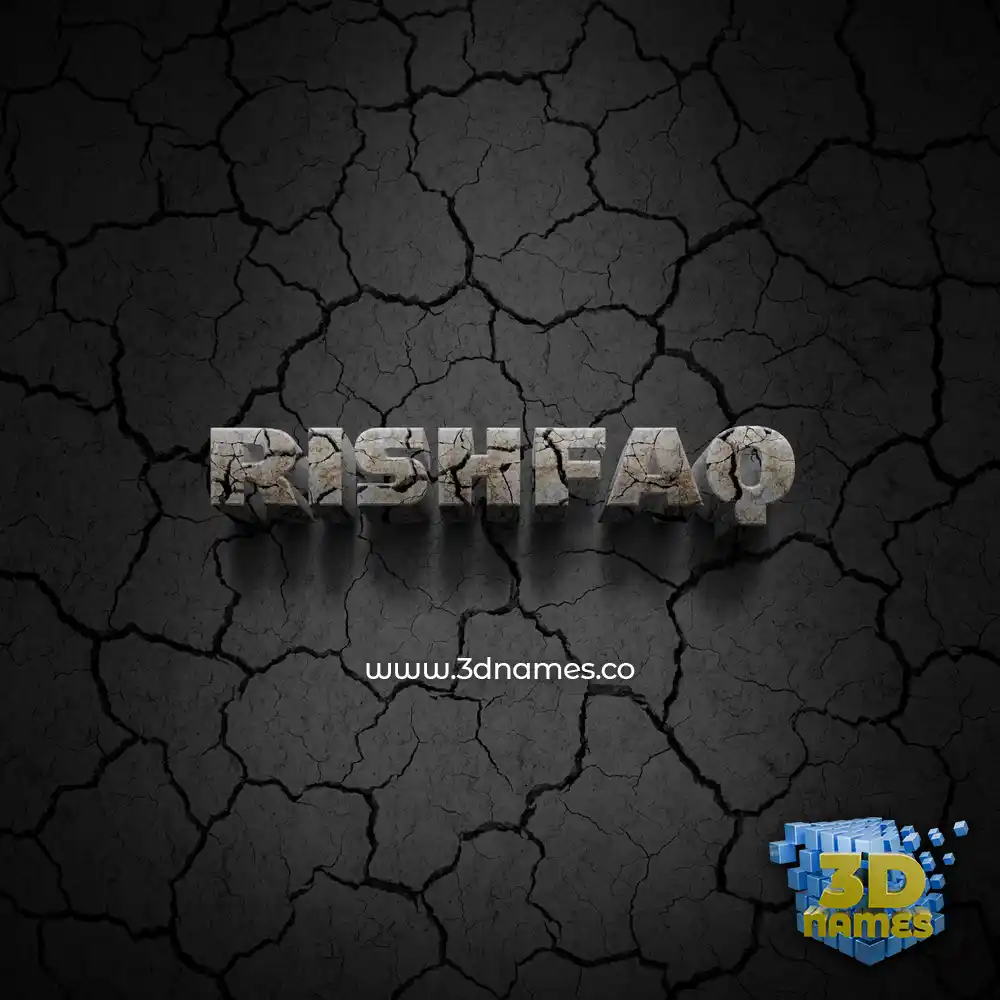 rishfaq in Cracked Stone style - 3D name wallpaper rishfaq in Cracked Stone style - 3D name wallpaper