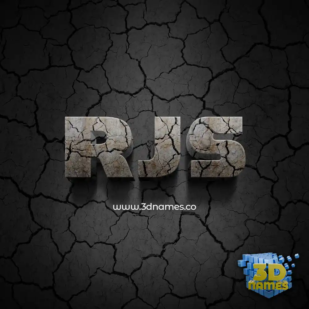 rjs in Cracked Stone style - 3D name wallpaper