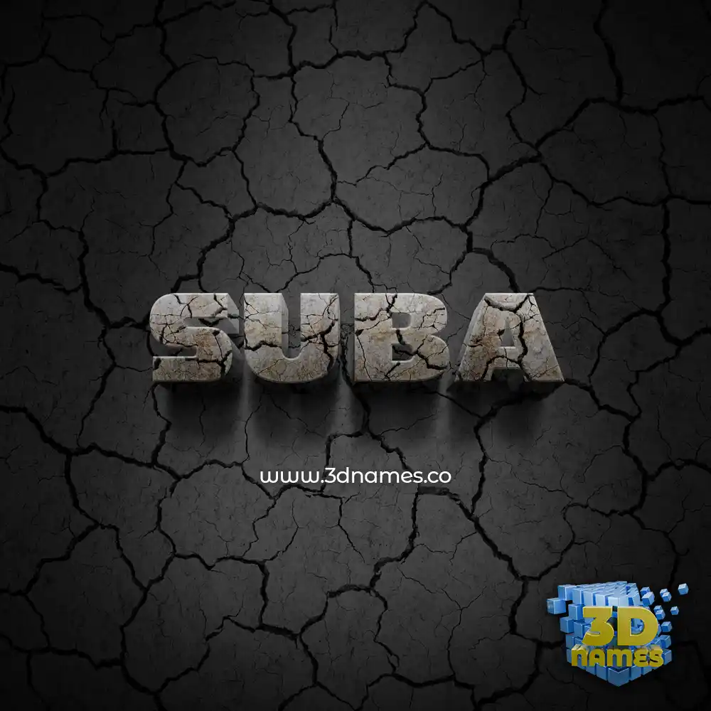 suba in Cracked Stone style - 3D name wallpaper