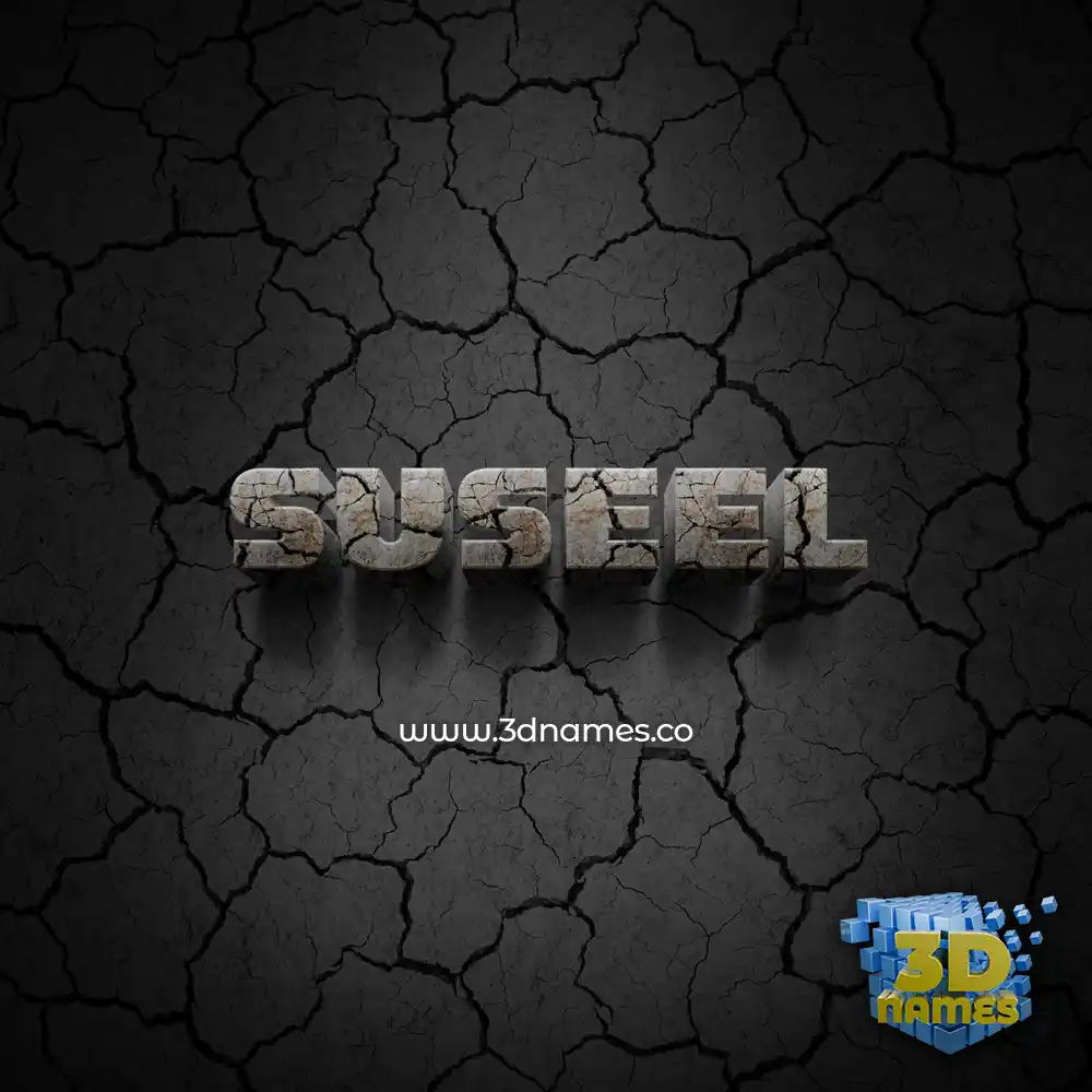 suseel in Cracked Stone style - 3D name wallpaper