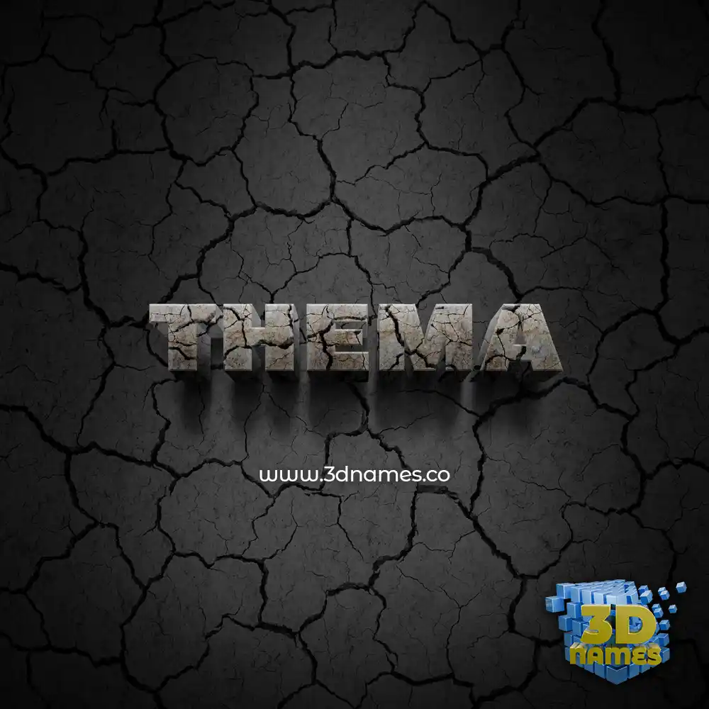 thema in Cracked Stone style - 3D name wallpaper