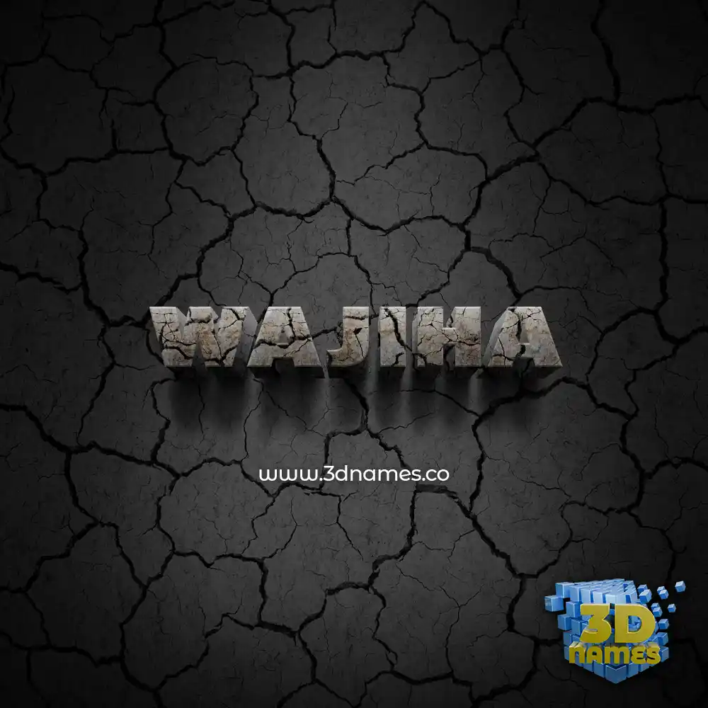 wajiha in Cracked Stone style - 3D name wallpaper