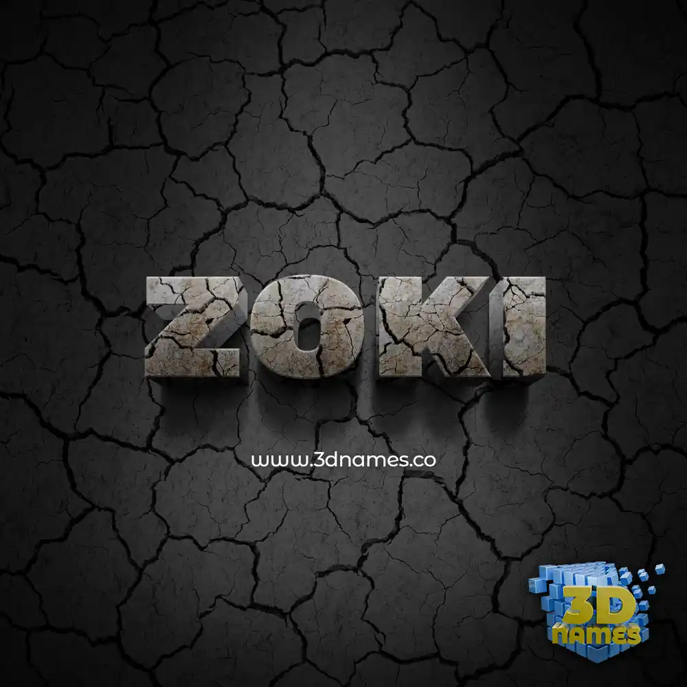zoki in Cracked Stone style - 3D name wallpaper zoki in Cracked Stone style - 3D name wallpaper