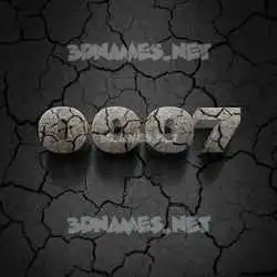 0007 in Cracked Stone style - 3D name wallpaper