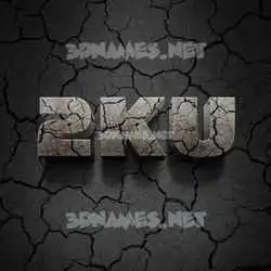 2ku in Cracked Stone style - 3D name wallpaper