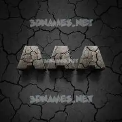 aaa in Cracked Stone style - 3D name wallpaper