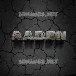 aaden in Cracked Stone style - 3D name wallpaper