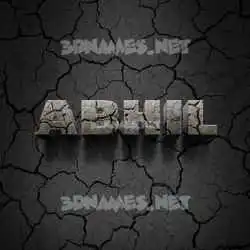 abhil in Cracked Stone style - 3D name wallpaper