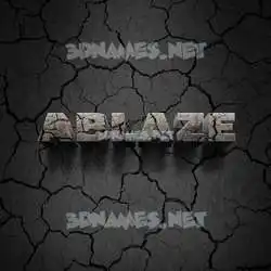 ablaze in Cracked Stone style - 3D name wallpaper