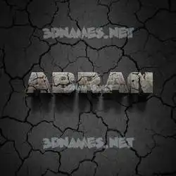 abran in Cracked Stone style - 3D name wallpaper
