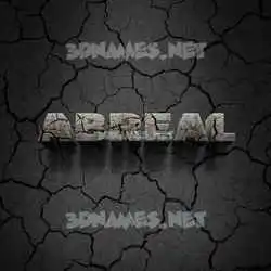 abreal in Cracked Stone style - 3D name wallpaper