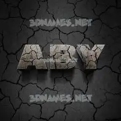 aby in Cracked Stone style - 3D name wallpaper