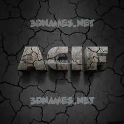 acif in Cracked Stone style - 3D name wallpaper