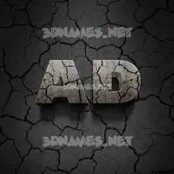 ad in Cracked Stone style - 3D name wallpaper