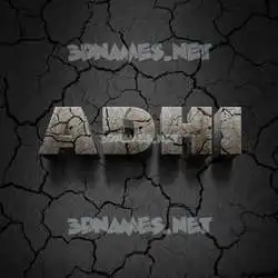 adhi in Cracked Stone style - 3D name wallpaper