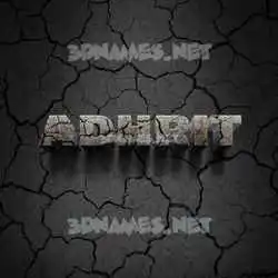 adhrit in Cracked Stone style - 3D name wallpaper