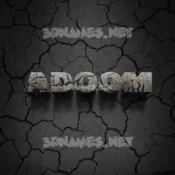 adoom in Cracked Stone style - 3D name wallpaper