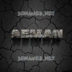 aeman in Cracked Stone style - 3D name wallpaper