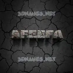 afeefa in Cracked Stone style - 3D name wallpaper