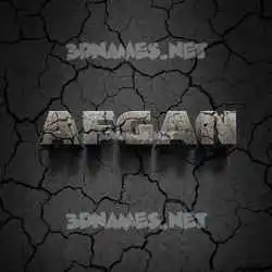 afgan in Cracked Stone style - 3D name wallpaper
