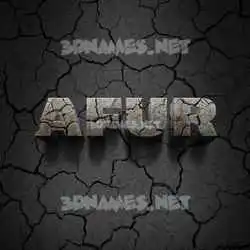 afur in Cracked Stone style - 3D name wallpaper
