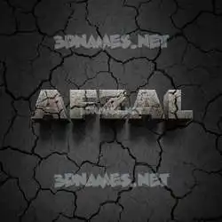 afzal in Cracked Stone style - 3D name wallpaper