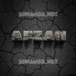 afzan in Cracked Stone style - 3D name wallpaper