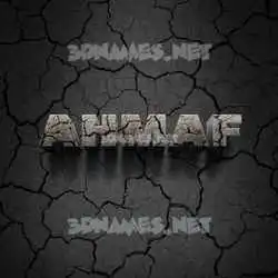 ahmaf in Cracked Stone style - 3D name wallpaper