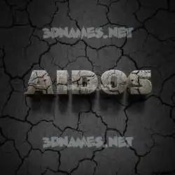 aidos in Cracked Stone style - 3D name wallpaper