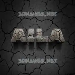 aila in Cracked Stone style - 3D name wallpaper