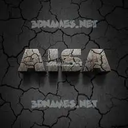 aisa in Cracked Stone style - 3D name wallpaper