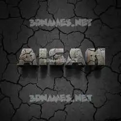 aisah in Cracked Stone style - 3D name wallpaper