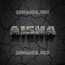aisha in Cracked Stone style - 3D name wallpaper