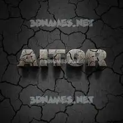 aitor in Cracked Stone style - 3D name wallpaper