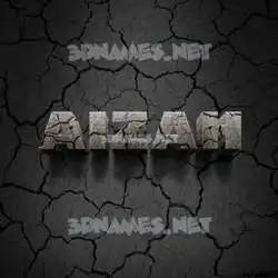 aizah in Cracked Stone style - 3D name wallpaper