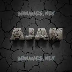 ajan in Cracked Stone style - 3D name wallpaper