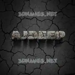 ajdeep in Cracked Stone style - 3D name wallpaper
