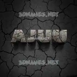 ajuu in Cracked Stone style - 3D name wallpaper