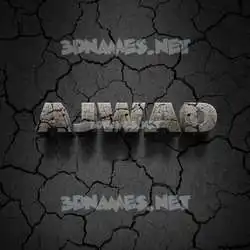ajwad in Cracked Stone style - 3D name wallpaper