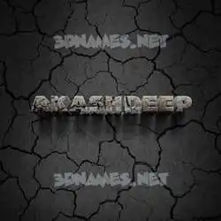 akashdeep in Cracked Stone style - 3D name wallpaper