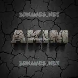 akim in Cracked Stone style - 3D name wallpaper