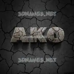 ako in Cracked Stone style - 3D name wallpaper