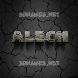 alech in Cracked Stone style - 3D name wallpaper