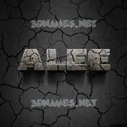 alee in Cracked Stone style - 3D name wallpaper