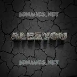 aleeyou in Cracked Stone style - 3D name wallpaper