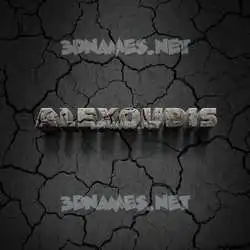 alexoudis in Cracked Stone style - 3D name wallpaper
