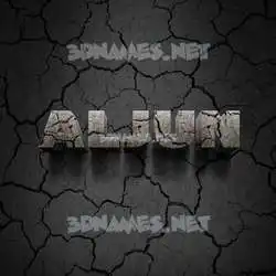 aljun in Cracked Stone style - 3D name wallpaper